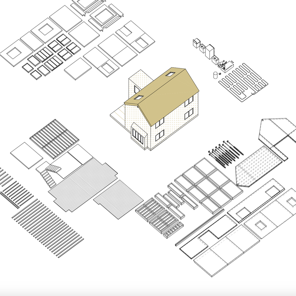 Dwelling Studio - axon of kit of parts