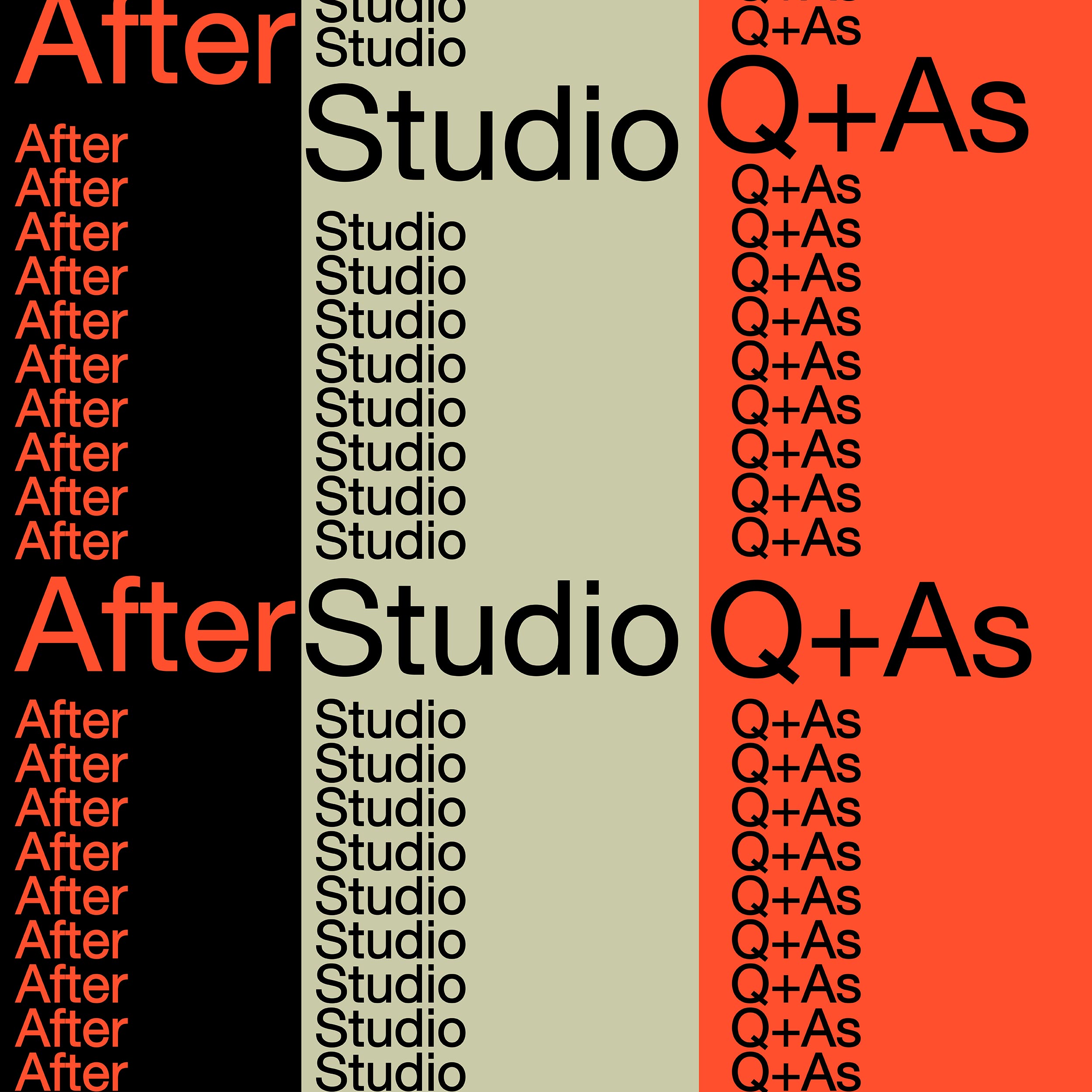 Graphic that says "After Studio Q+As" - Admission Event