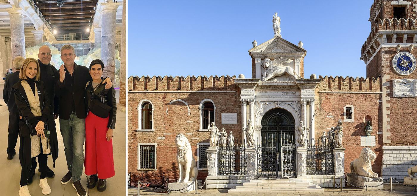 Alum William Hodges Hendrix and others at the Venice Biennale and image of the Arsenale
