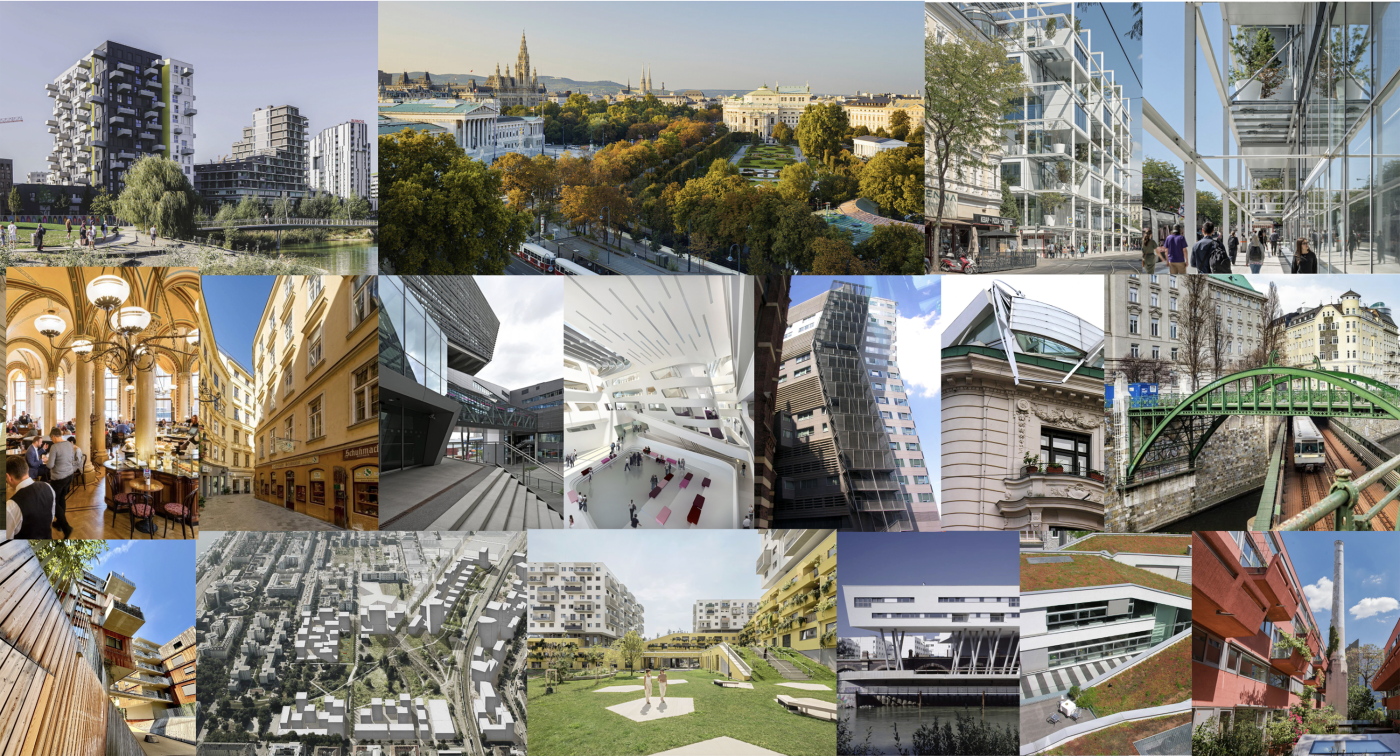 Collage of images of Vienna