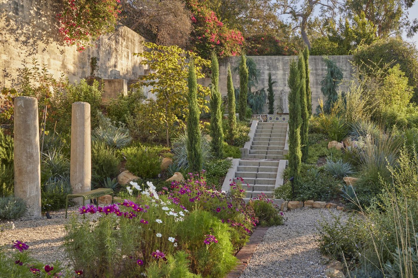 A hillside garden by Terremoto that transforms the ruins of an older space into a contemporary, ecologically-driven landscape.