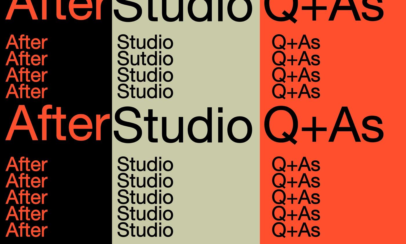 Graphic that says "After Studio Q+As" - Admission Virtual Event