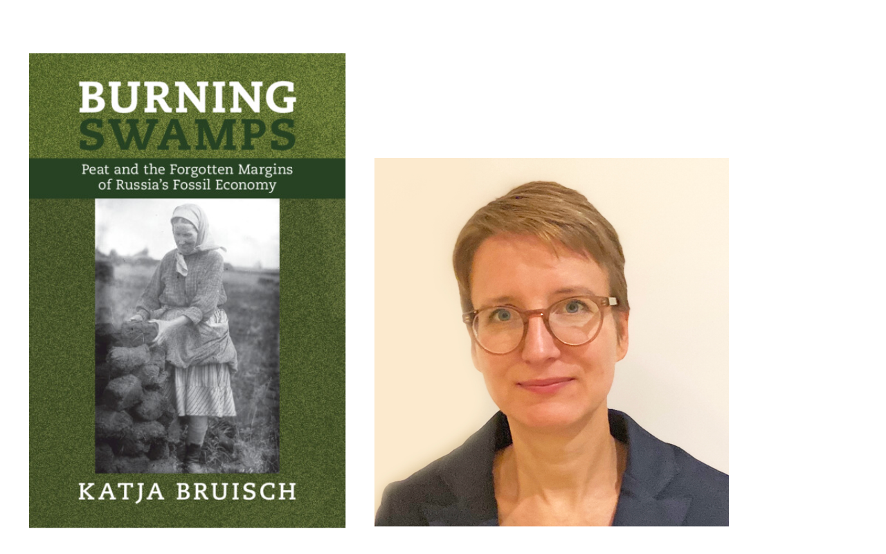 Cover of book called Burning Swamps with a photo of the author.