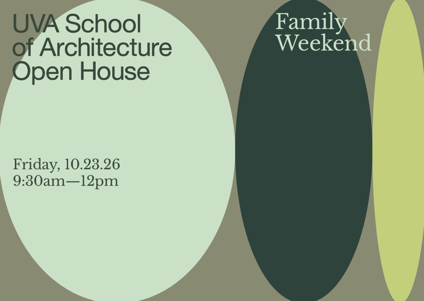 Family Weekend Graphic that says "Friday 10.23.26"