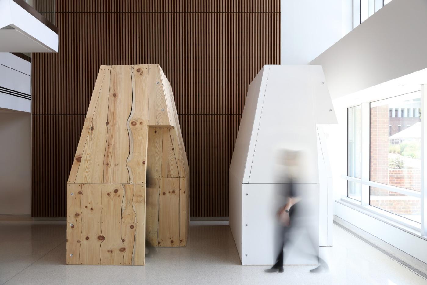 Photos of installation called Sheets and Slabs by MacDonald and Schumann